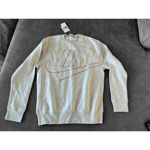 Nike Sportswear Club Fleece men's crewneck sweatshirt Multicolored Outline Small